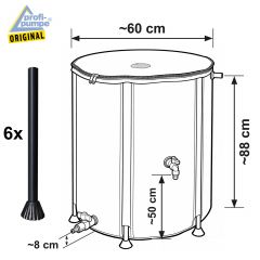 Faltbare Regentonne 250L RAIN-FLEX 250, Anthrazit-Grau