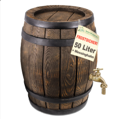 Regentonne Eichenfass 50L mit Messing-Wasserhahn 3/4 Zoll
