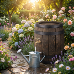 Regentonne Eichenfass 50L mit Messing-Wasserhahn 3/4 Zoll