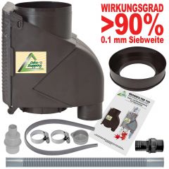 Fallrohrfilter T50 braun inkl. DN50 Anschluss-Set grau