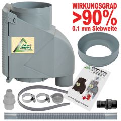 Fallrohrfilter T50 grau inkl. DN50 Anschluss-Set grau