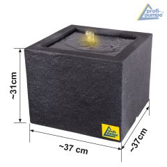 230V - Gartenbrunnen BASALT-MODERNA mit LED-Licht